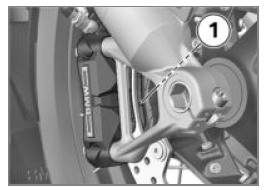 Checking the front brake pad thickness