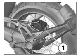 Checking rear brake pad thickness