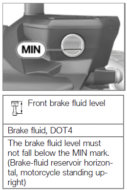 Check front brake fluid level