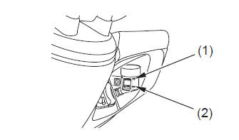 BESIDE IGNITION SWITCH