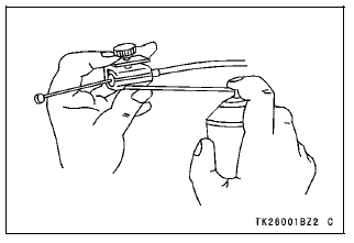 Lubricate the following cables with a pressure cable lubber 