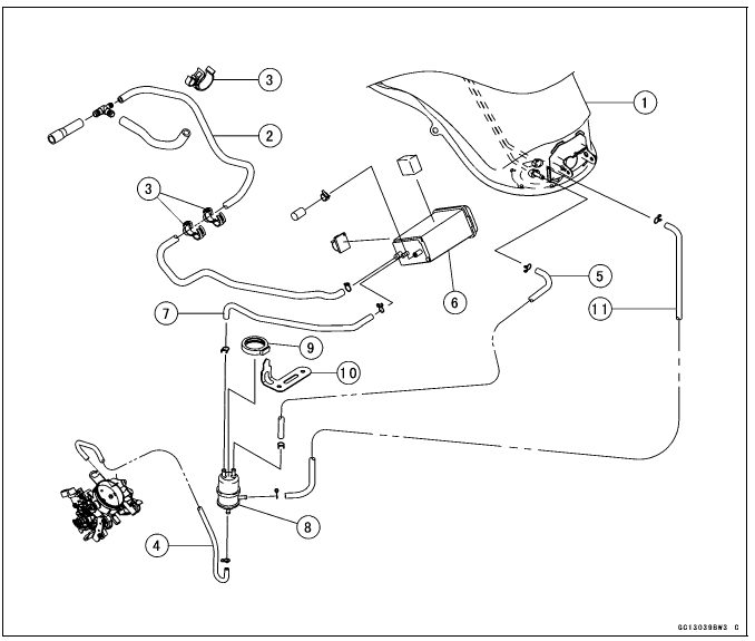 Evaporative Emission Control System (CAL and SEA-B1 Models)