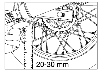 DRIVE CHAIN TENSION (Free Play 20-30 mm)
