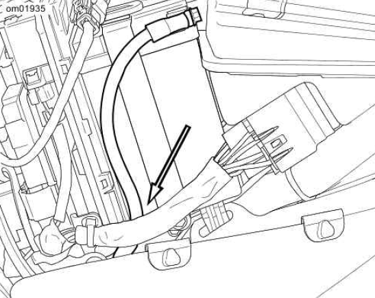 Negative Battery Cable under Fuse Block Wire Harness